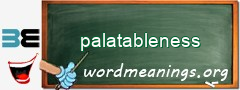 WordMeaning blackboard for palatableness